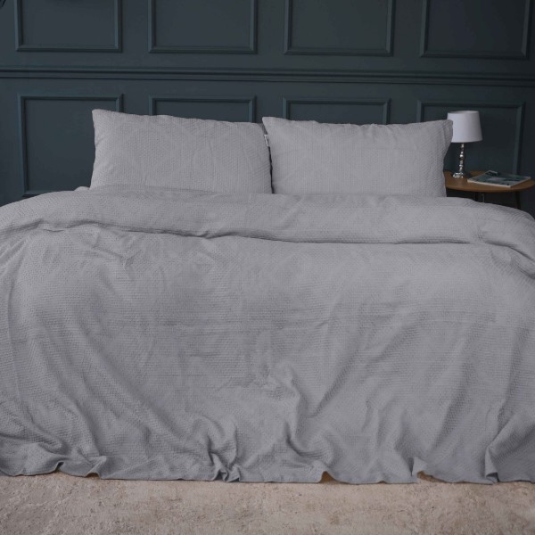 Фото - Комплект постільної білизни дитячий MirSon №20-02 Waffle Gray 110х140 (2200011032825)